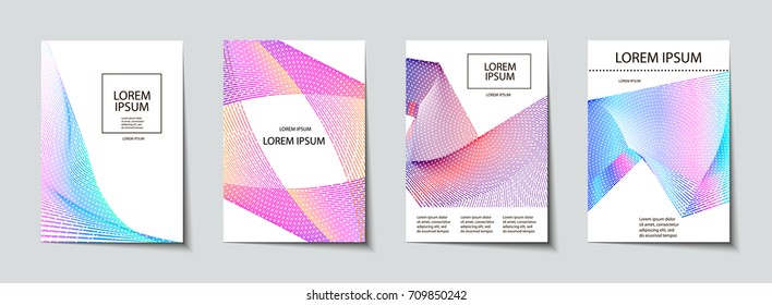 Trendy Covers set. Abstract, geometric, halftone pattern. Simple shapes with Modern, Minimal Design