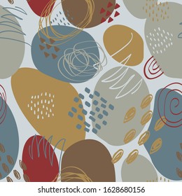 Trendy creative background with abstract colorful shapes. Texture in vintage colors. Good for textile, packaging, cover, wrapping paper, background, wall art design, branding design and more