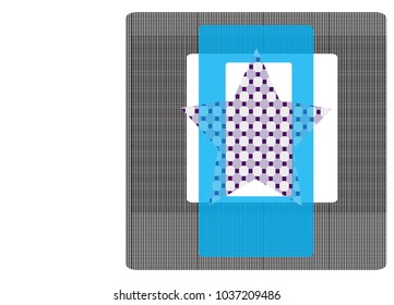 Trendy creative college with different texture and shapes, vector illustration