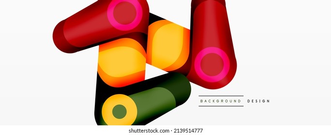 Trendy creative minimalist geometric background. Abstract round shapes composition for wallpaper, banner, background or landing