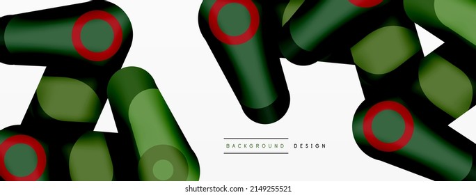 Trendy creative minimalist geometric background. Abstract round shapes composition for wallpaper, banner, background or landing