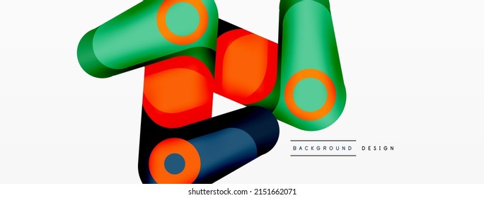 Trendy creative minimalist geometric background. Abstract round shapes composition for wallpaper, banner, background or landing