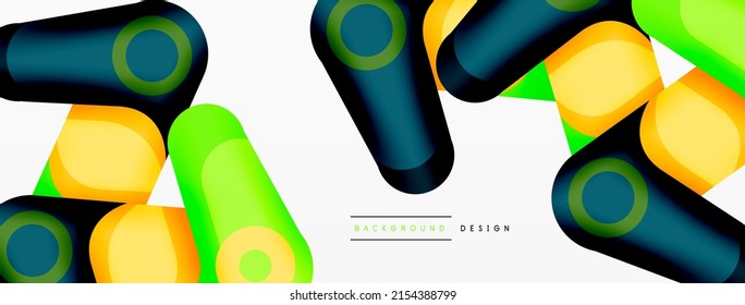 Trendy creative minimalist geometric background. Abstract round shapes composition for wallpaper, banner, background or landing