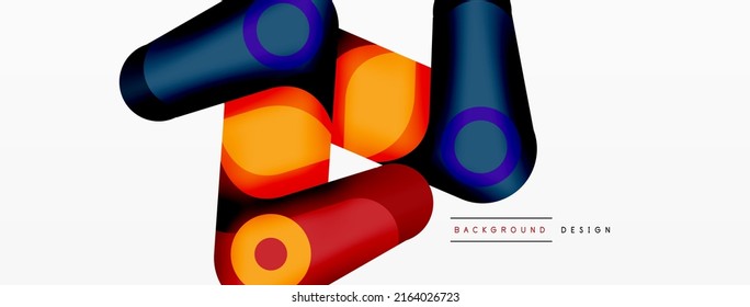 Trendy creative minimalist geometric background. Abstract round shapes composition for wallpaper, banner, background or landing