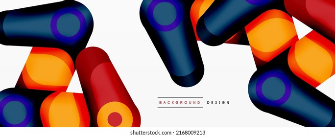 Trendy creative minimalist geometric background. Abstract round shapes composition for wallpaper, banner, background or landing