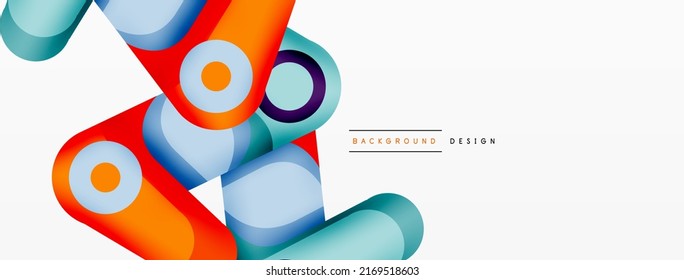 Trendy creative minimalist geometric background. Abstract round shapes composition for wallpaper, banner, background or landing