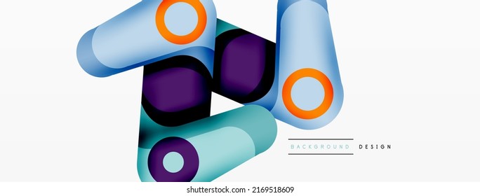 Trendy creative minimalist geometric background. Abstract round shapes composition for wallpaper, banner, background or landing