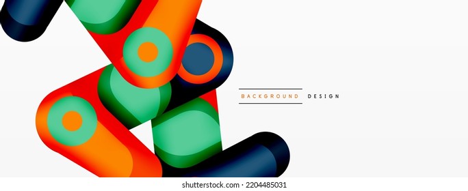 Fondo geométrico moderno y creativo. Composición de formas redondeadas abstractas para papel de pared, pancarta, fondo o aterrizaje