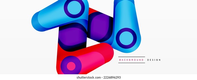 Trendy creative minimalist geometric background. Abstract round shapes composition for wallpaper, banner, background or landing