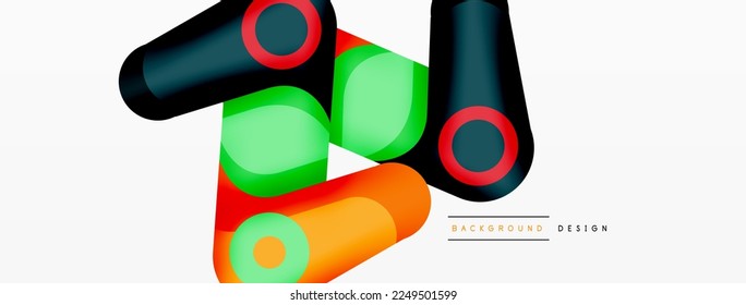Trendy creative minimalist geometric background. Abstract round shapes composition for wallpaper, banner, background or landing