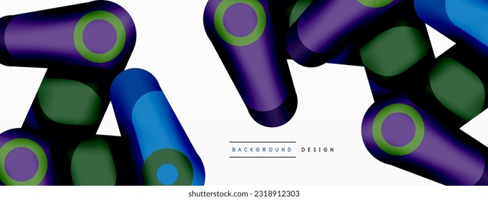 Trendy creative minimalist geometric background. Abstract round shapes composition for wallpaper, banner, background or landing