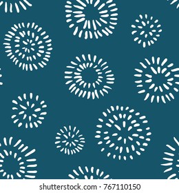 Trendy creative seamless pattern with hand drawn circles. Abstract shapes background for printing for modern and original textile, wrapping paper, wall art design