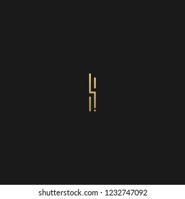 Trendy creative stylish doubled I black and golden color initial based letter icon logo