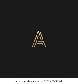 Trendy creative stylish doubled A black and golden color initial based letter icon logo