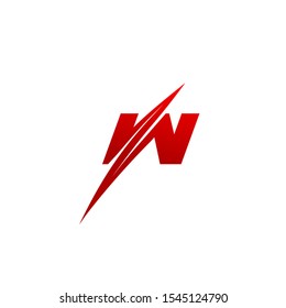 Trendy creative stylish sliced W initial based letter vector design template