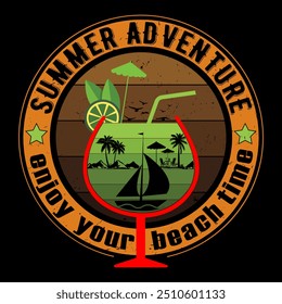Trendy And Creative Summer Season Summer Sunny day Stock Vector T-shirt Design Illustration 