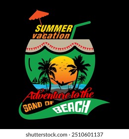 Trendy And Creative Summer Season Summer Sunny day Stock Vector T-shirt Design Illustration 