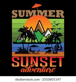 Trendy And Creative Summer Season Summer Sunny day Stock Vector T-shirt Design Illustration 