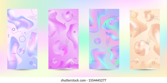 Trendy creative vector space gradient. A set of modern abstract covers. Rich design VIP. Future futuristic template with abstract current forms for banner design, poster, booklet, report, magazine.