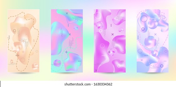 Trendy creative vector space gradient. A set of modern abstract covers. Rich design VIP. Future futuristic template with abstract current forms for banner design, poster, booklet, report, magazine.
