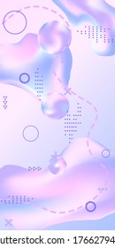 Trendy creative vector space gradient. Abstract vector cover.  A bright, smooth mesh is blurry with a futuristic pattern in delicate pink and purple colors.