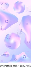 Trendy creative vector space gradient. Abstract vector cover.  A bright, smooth mesh is blurry with a futuristic pattern in delicate pink and purple colors.