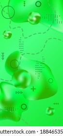 Trendy creative vector space gradient. Abstract vector cover.  A bright, smooth mesh is blurred with a futuristic green pattern.