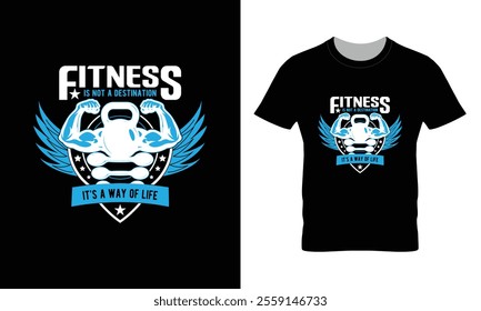 Trendy Creative Vintage Fitness T-Shirt Design