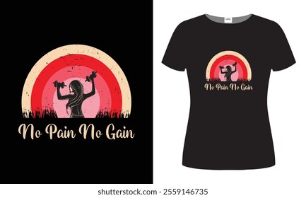 Trendy Creative Vintage Fitness T-Shirt Design