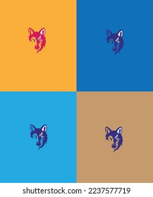 diseño del logo del lobo creativo