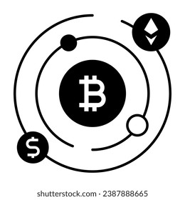 Trendy Crypto Assets Linear Icon