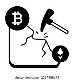 Icono lineal de activos criptográficos de moda