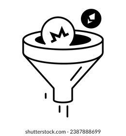 Lineares Symbol für trendige Crypto-Objekte