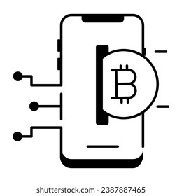 Icono lineal de moda para el comercio de criptografía