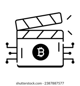 Icono lineal de moda para el comercio de criptografía