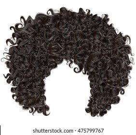 trendy curly  african black  hair  . realistic  3d . fashion beauty style .
