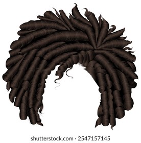 trendy curly  african brown hair  . fashion beauty style .