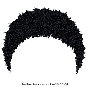 trendy curly african short black  hair  .
 realistic  3d . fashion beauty style.afro