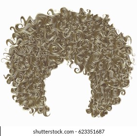 trendy curly  blond  hair  . realistic  3d . spherical 
hairstyle . fashion beauty style .
