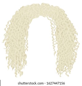 trendy curly disheveled african blond hair  .
 realistic  3d . fashion beauty style .
unisex women  m