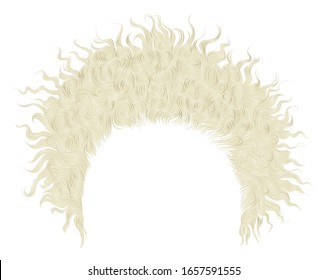 trendy curly disheveled african blond hair  .
 realistic  3d . fashion beauty style .unisex  