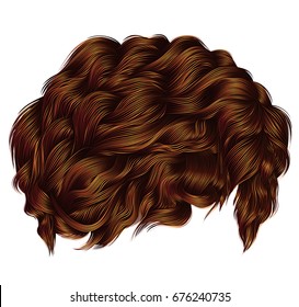 trendy curly hairs  ginger colors . fashion beauty style . realistic  3d .
