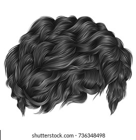 trendy curly hairs gray colors . medium length . 
beauty style .realistic  3d .
