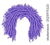 trendy curly lilac  hair  . spherical 
hairstyle . fashion beauty style .
