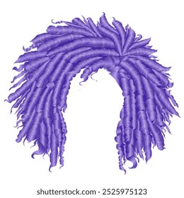 trendy curly lilac  hair  . spherical 
hairstyle . fashion beauty style .
