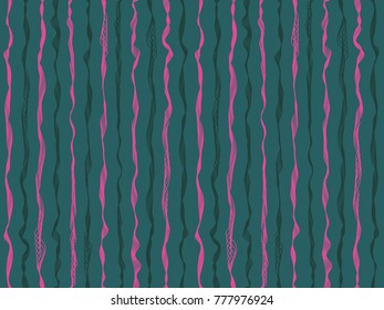 Trendy curved stripes vertical lines vector shirt pattern. Thin intersecting and parallel bent lines, curve wavy ribbons clothing fabric.  Wavy stripes ripple fabric texture fashion art.