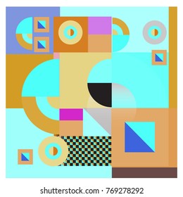 Trendy curvy geometric memphis elements colorful design. Retro vintage 90’s style texture, pattern and elements. Modern abstract culture background design and cover template.