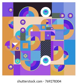 Trendy curvy geometric memphis elements colorful design. Retro vintage 90’s style texture, pattern and elements. Modern abstract culture background design and cover template.