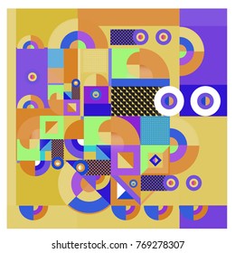 Trendy curvy geometric memphis elements colorful design. Retro vintage 90’s style texture, pattern and elements. Modern abstract culture background design and cover template.