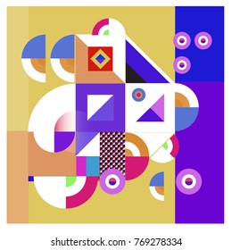 Trendy curvy geometric memphis elements colorful design. Retro vintage 90’s style texture, pattern and elements. Modern abstract culture background design and cover template.